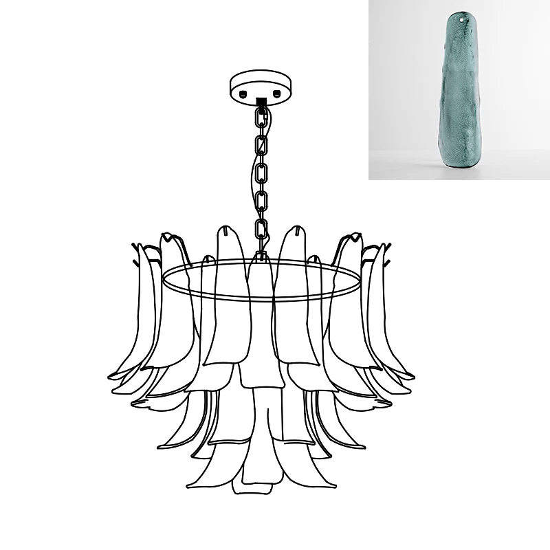 Murano Glass Leaf Chandelier - Vakkerlight