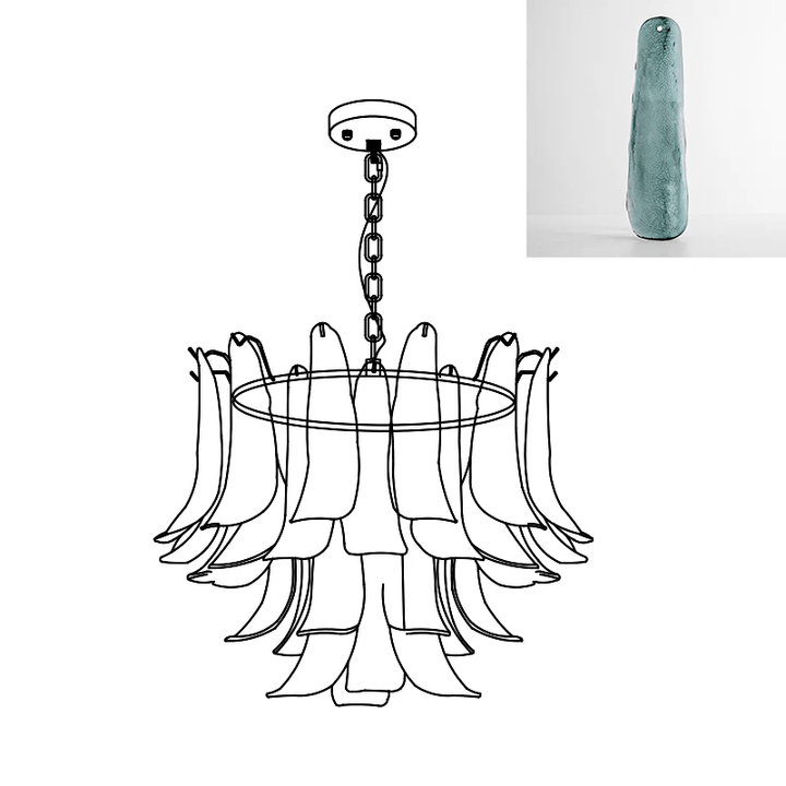 Murano Glass Leaf Chandelier - Vakkerlight