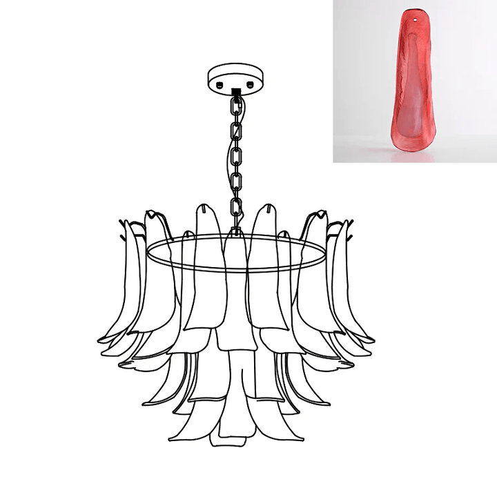 Murano Glass Leaf Chandelier - Vakkerlight