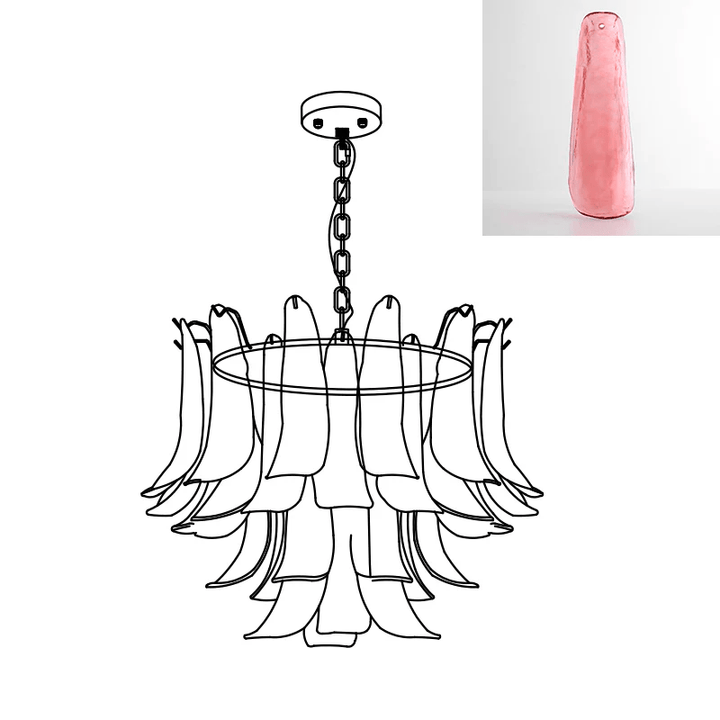 Murano Glass Leaf Chandelier - Vakkerlight