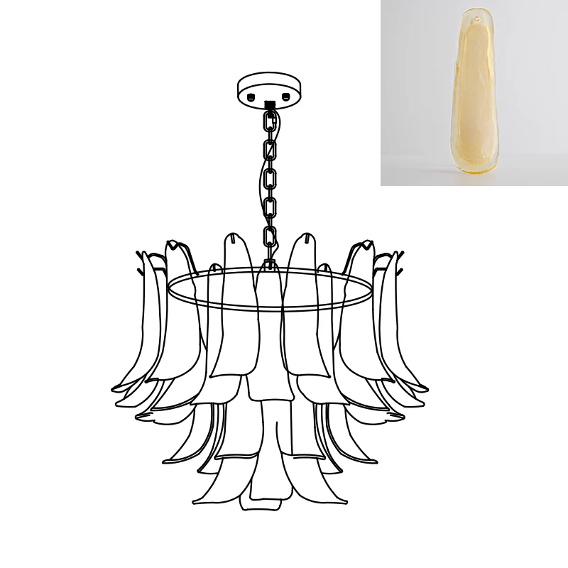 Murano Glass Leaf Chandelier - Vakkerlight