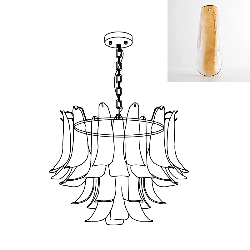 Murano Glass Leaf Chandelier - Vakkerlight