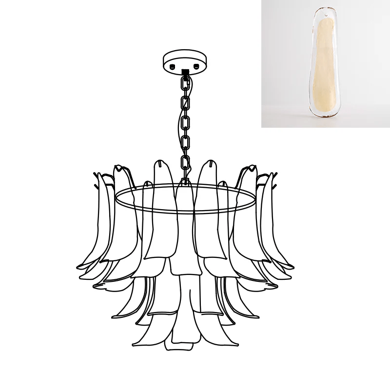 Murano Glass Leaf Chandelier - Vakkerlight