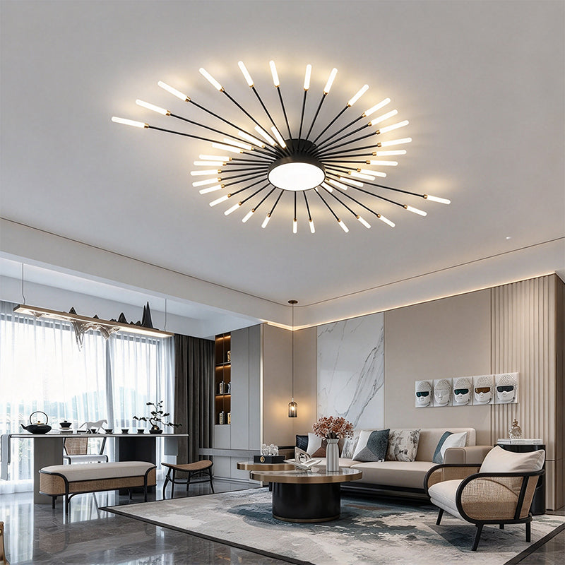 Gold Firework Flush Mount Ceiling Light