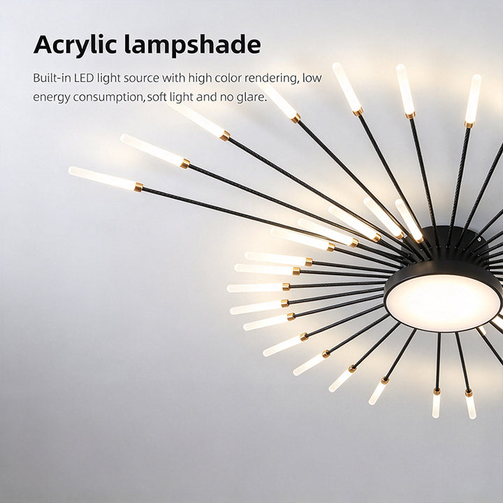 Gold Firework Flush Mount Ceiling Light