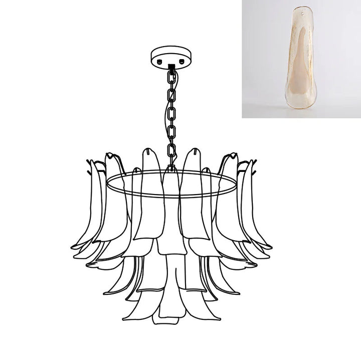 Murano Glass Leaf Chandelier - Vakkerlight