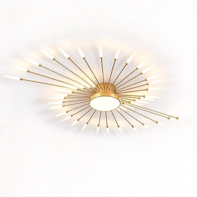 Gold Firework Flush Mount Ceiling Light