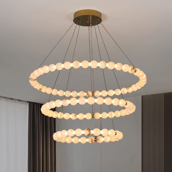Alabaster Orb Ring Chandelier - Vakkerlight