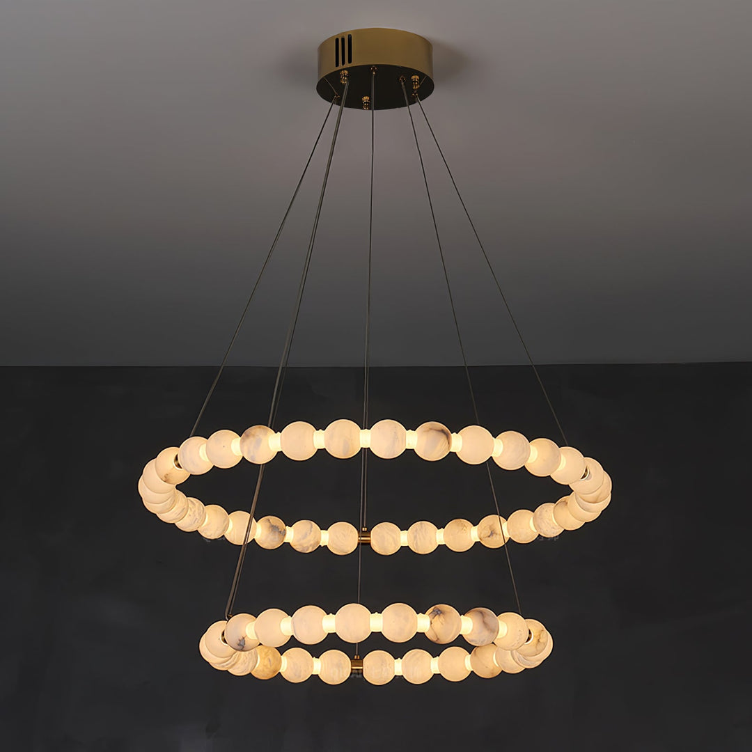Alabaster Orb Ring Chandelier - Vakkerlight