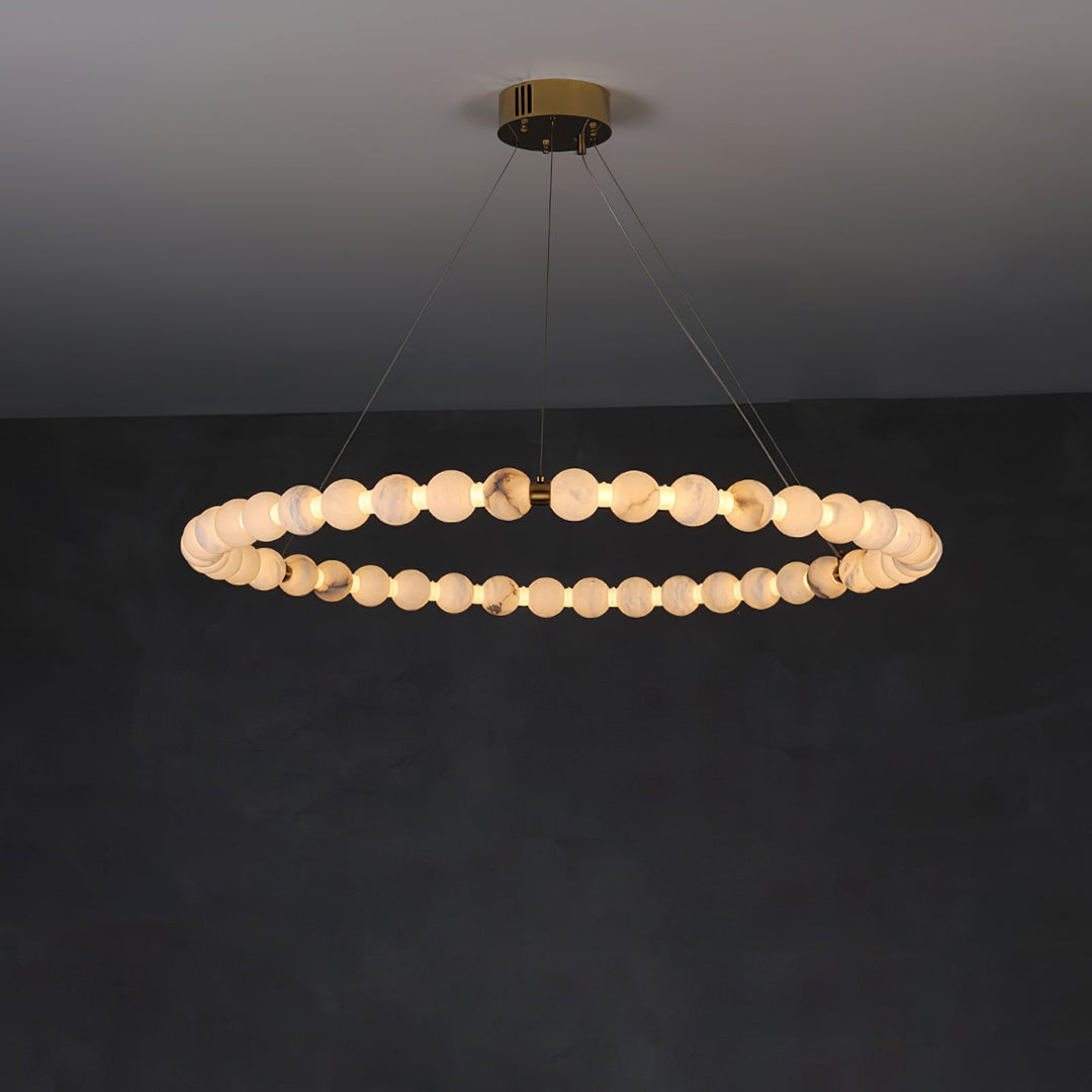 Alabaster Orb Ring Chandelier - Vakkerlight