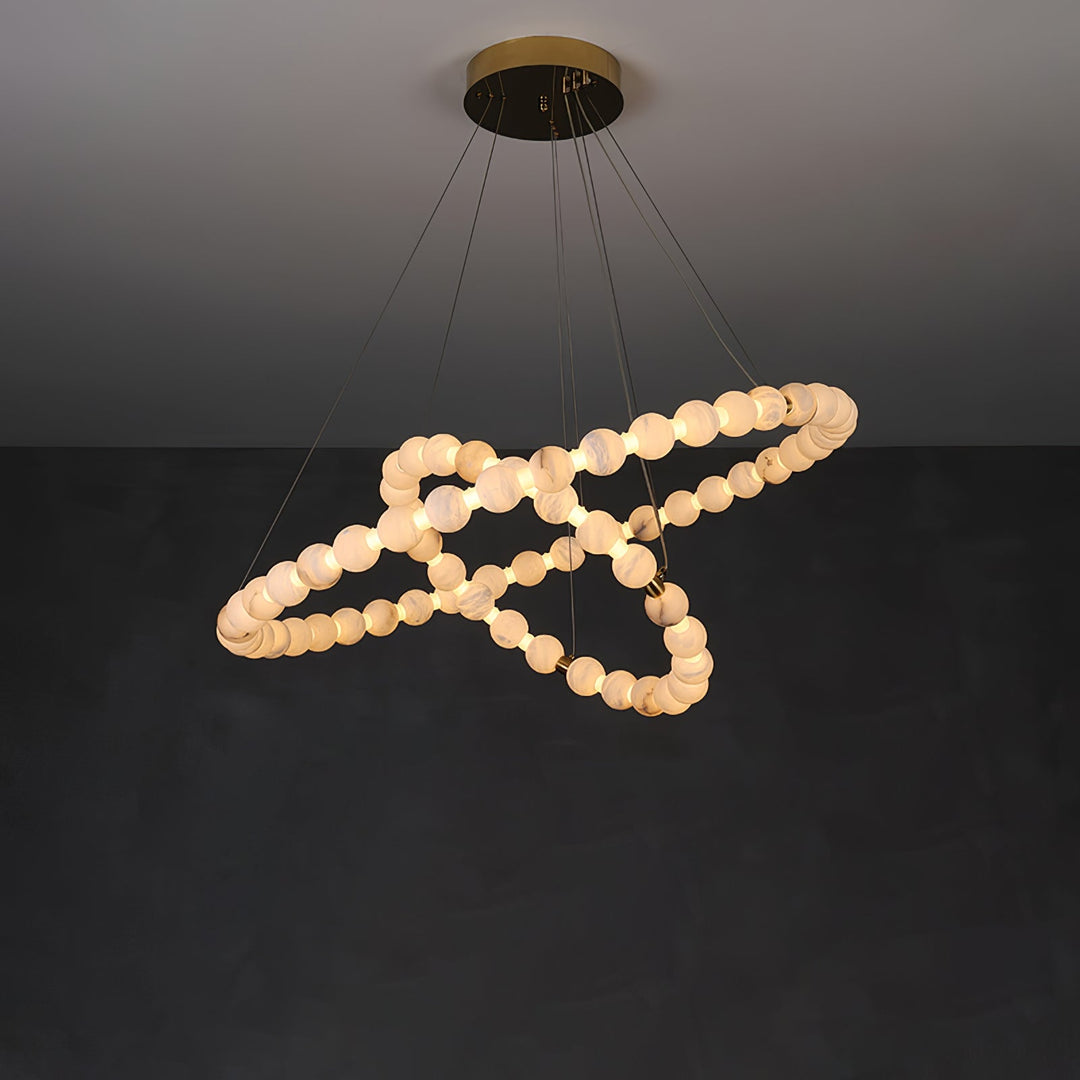 Alabaster Orb Ring Chandelier - Vakkerlight