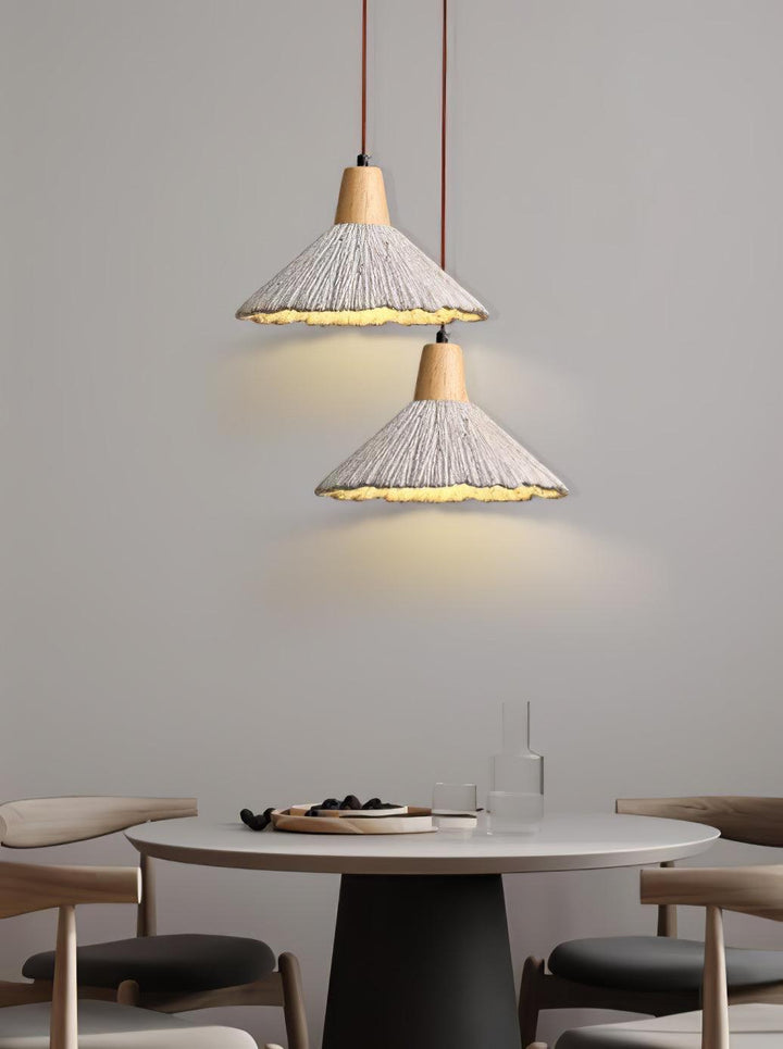 Concrete Pleated Pendant Lamp - Vakkerlight