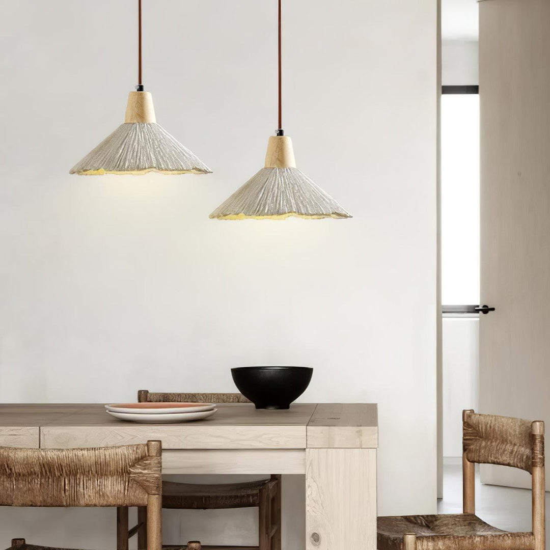 Concrete Pleated Pendant Lamp - Vakkerlight