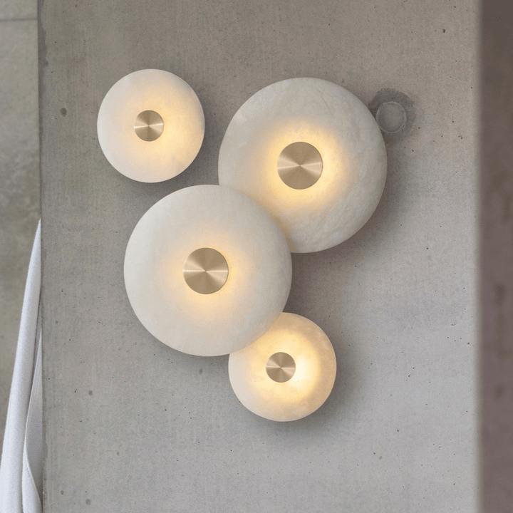 Disc Shaped Alabaster Wall Light - Vakkerlight