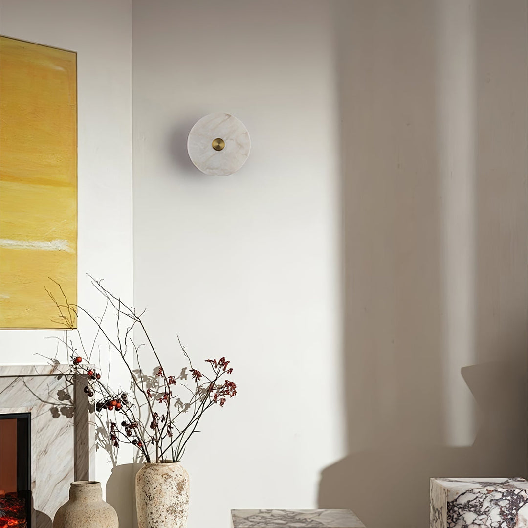 Disc Shaped Alabaster Wall Light - Vakkerlight
