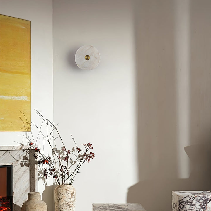Disc Shaped Alabaster Wall Light - Vakkerlight
