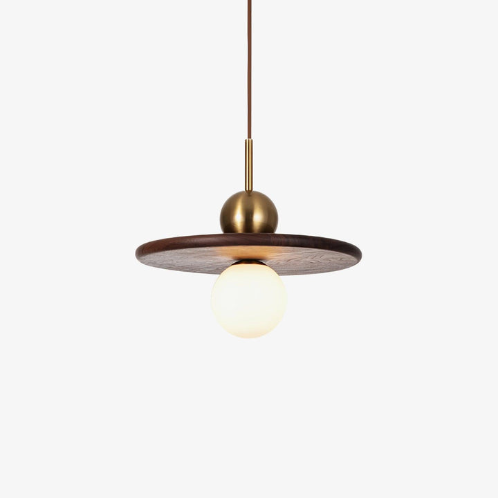 Flying Saucer Walnut Pendant Lamp - Vakkerlight