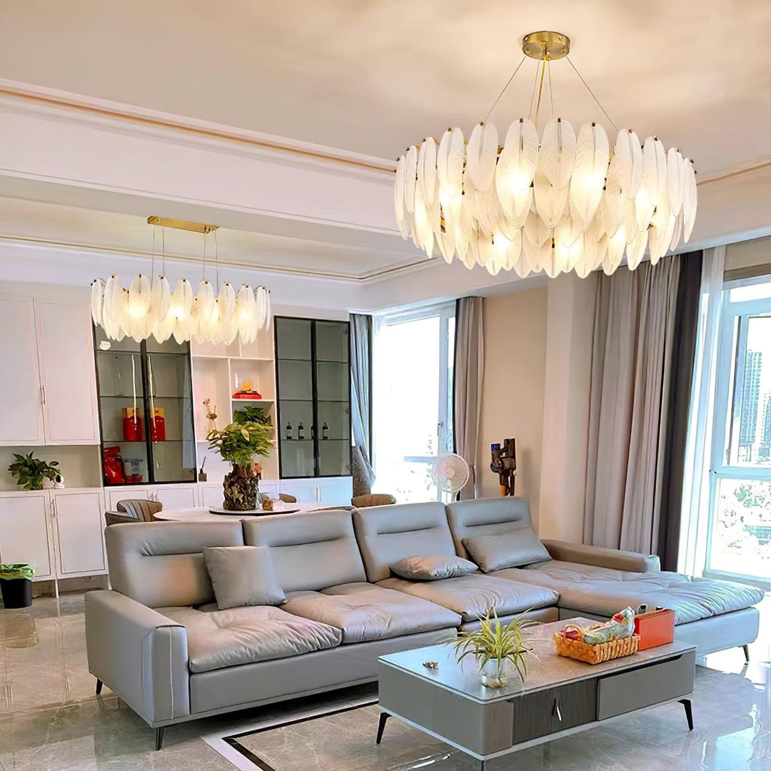 Glass Feather Chandelier - Vakkerlight