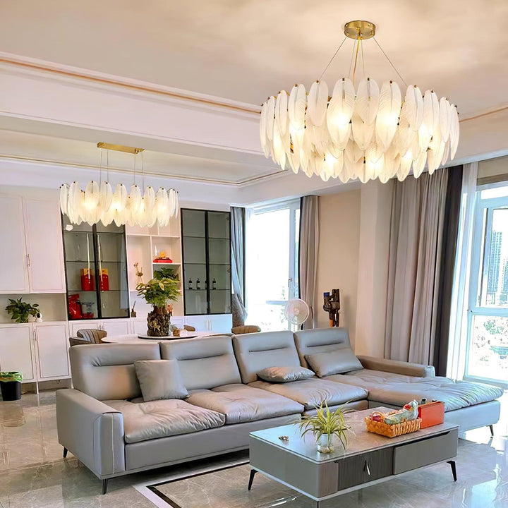 Glass Feather Chandelier - Vakkerlight