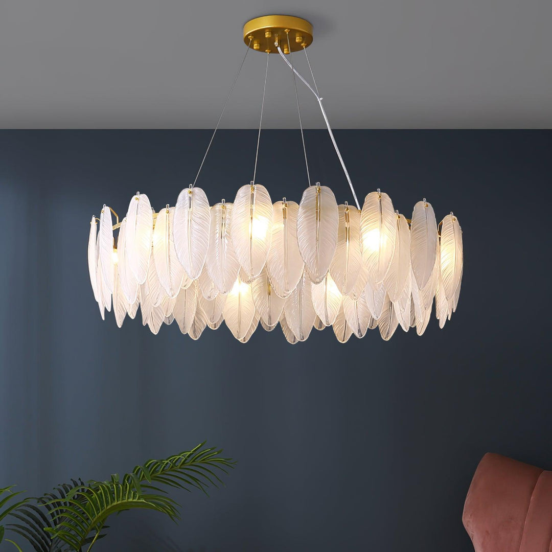 Glass Feather Chandelier - Vakkerlight