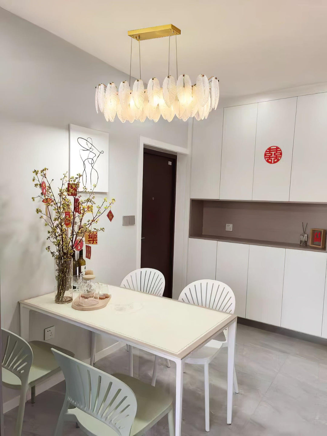 Glass Feather Chandelier - Vakkerlight
