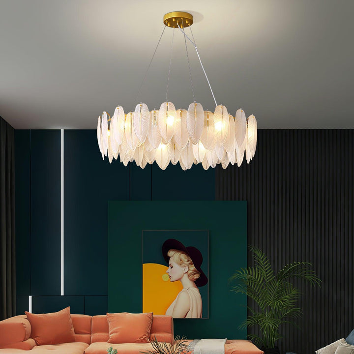 Glass Feather Chandelier - Vakkerlight
