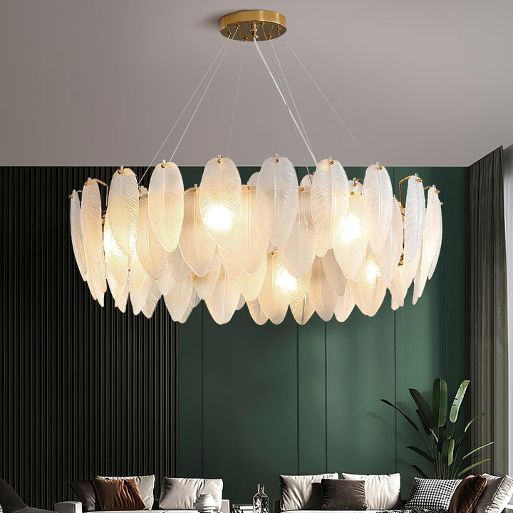 Glass Feather Chandelier - Vakkerlight