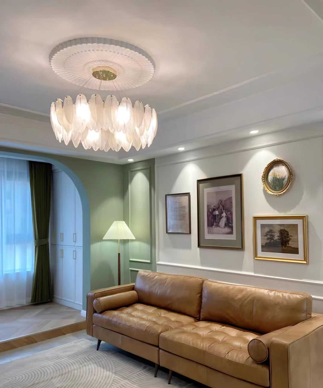 Glass Feather Chandelier - Vakkerlight