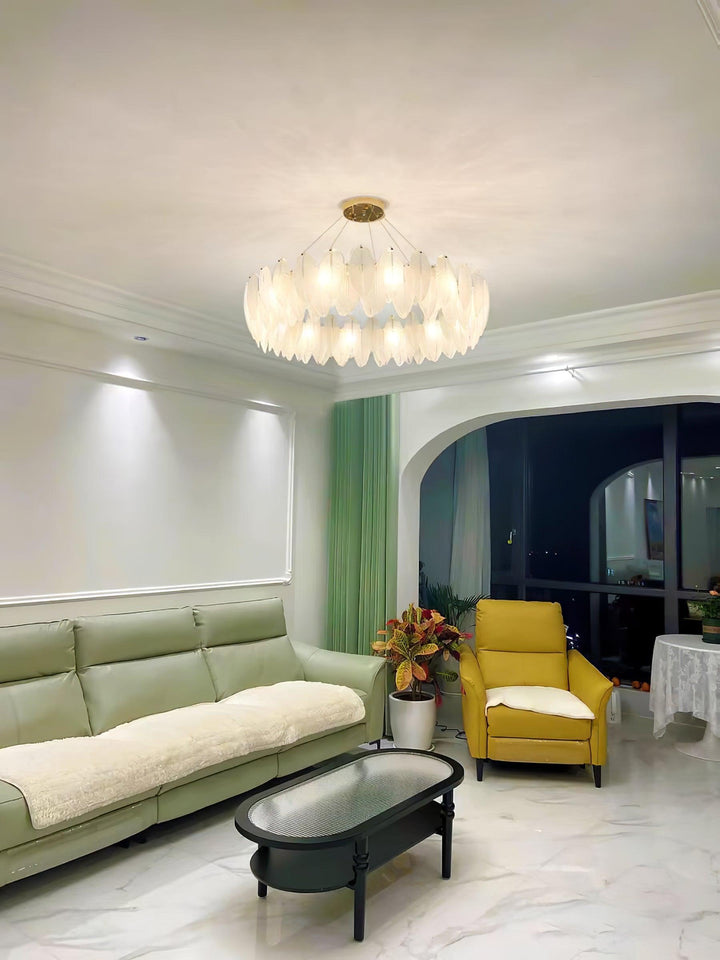Glass Feather Chandelier - Vakkerlight