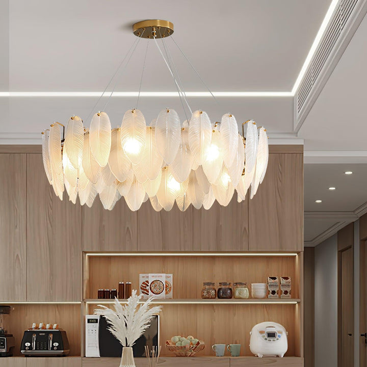 Glass Feather Chandelier - Vakkerlight