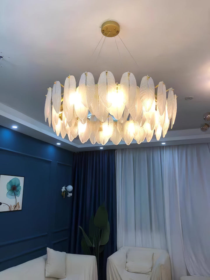 Glass Feather Chandelier - Vakkerlight