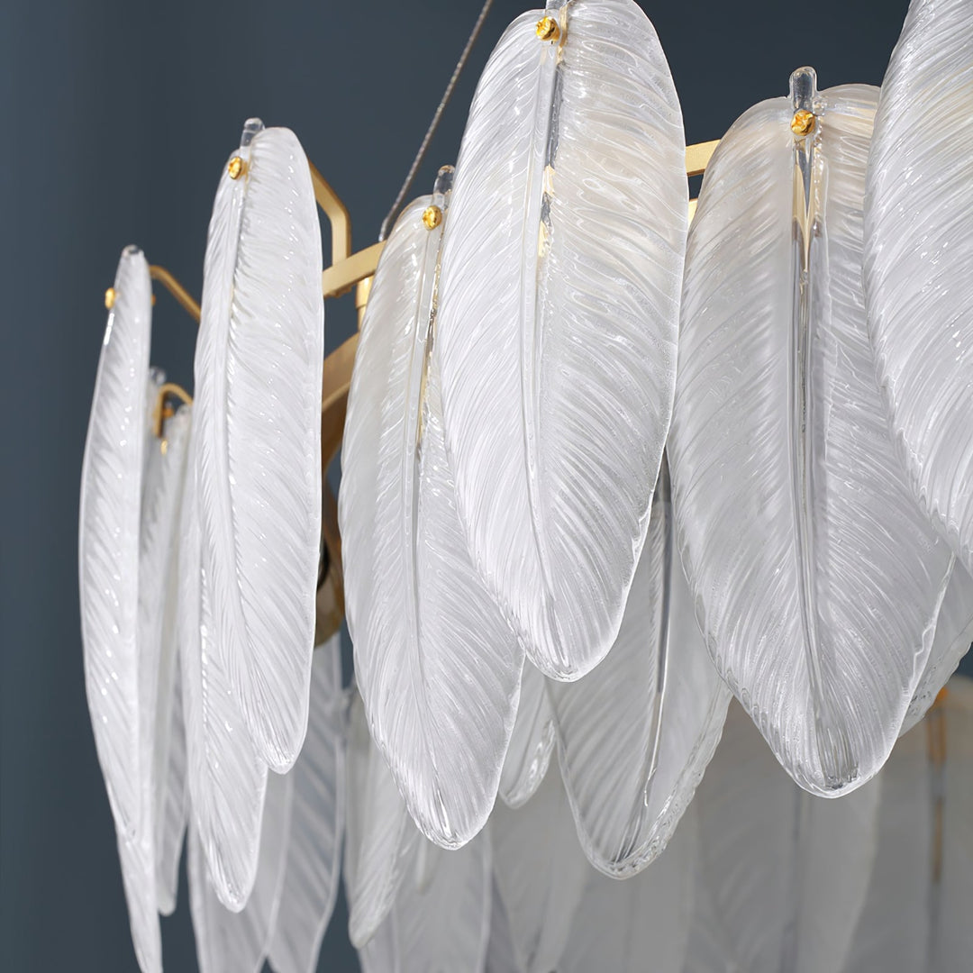 Glass Feather Chandelier - Vakkerlight