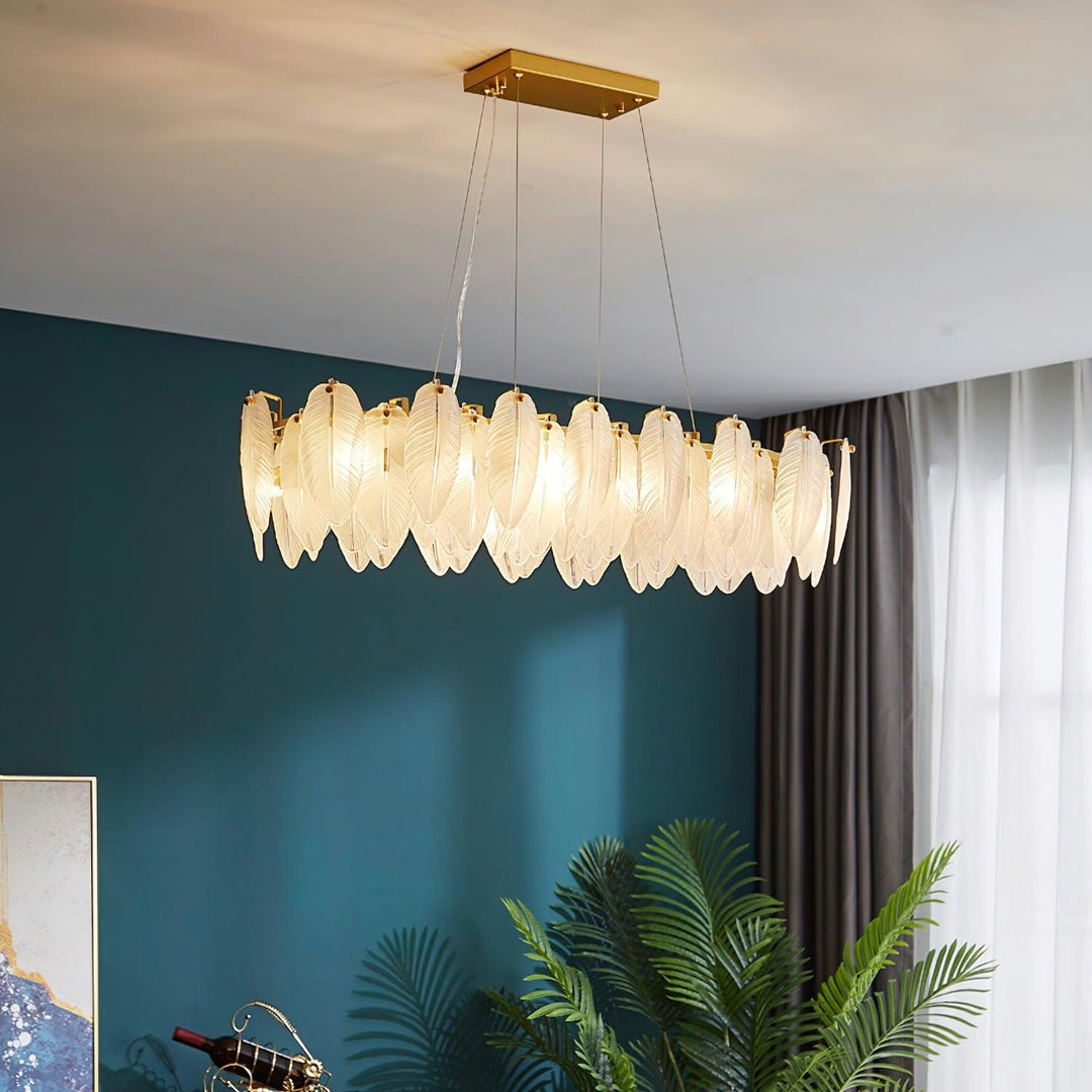 Glass Feather Chandelier - Vakkerlight
