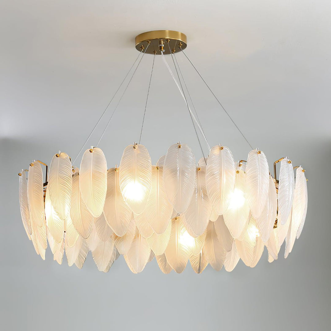 Glass Feather Chandelier - Vakkerlight