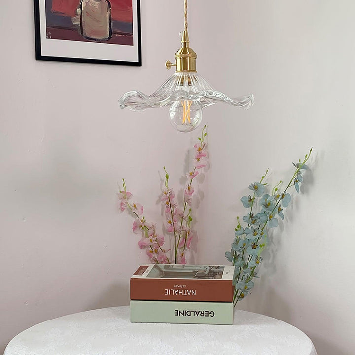 Glass Hibiscus Flower Pendant Light - Vakkerlight