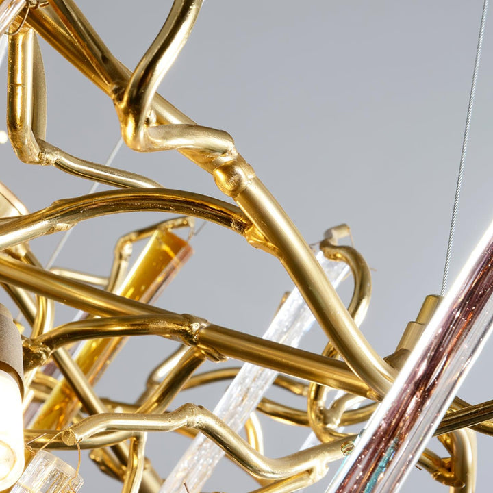 Gold Round Teardrop Chandelier - Vakkerlight