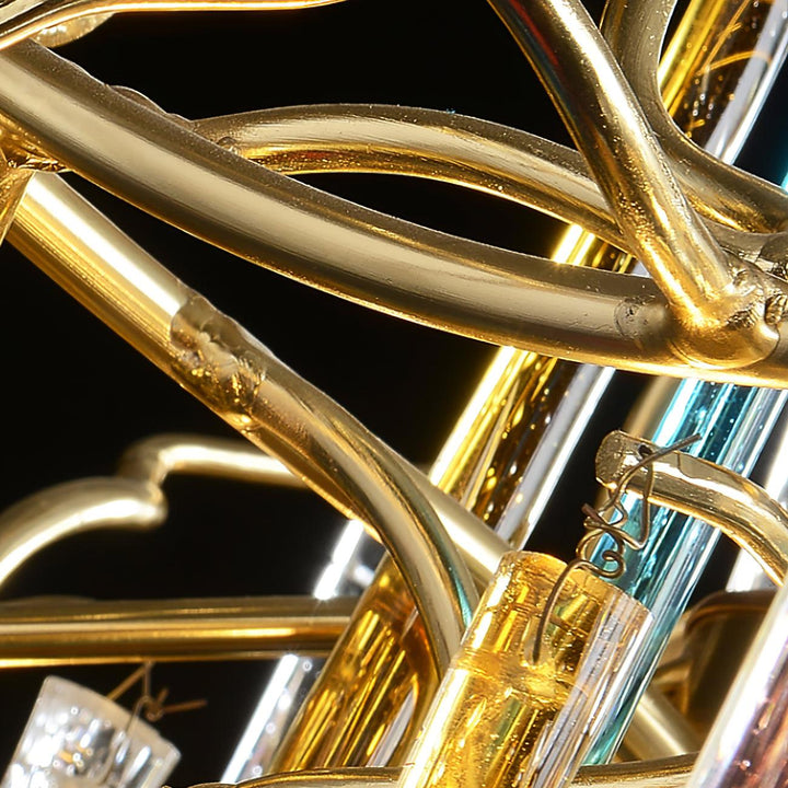 Gold Round Teardrop Chandelier - Vakkerlight