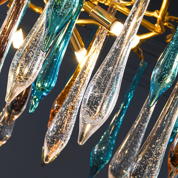 Gold Round Teardrop Chandelier - Vakkerlight
