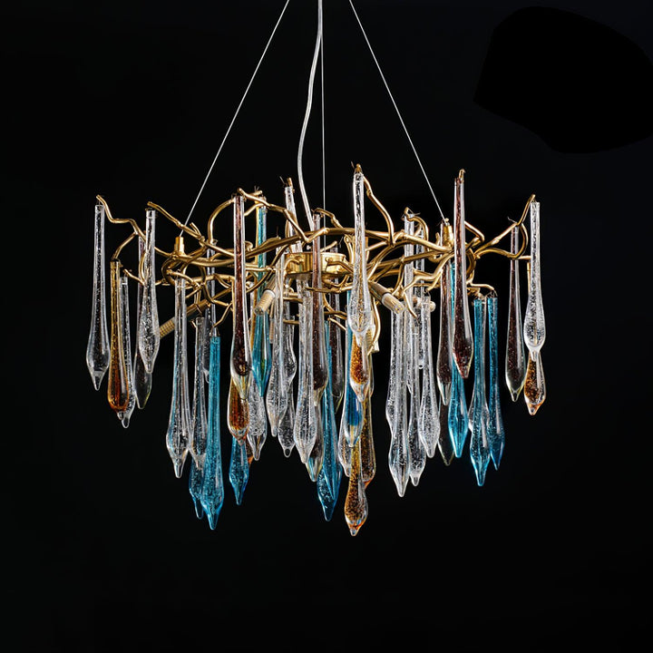 Gold Round Teardrop Chandelier - Vakkerlight