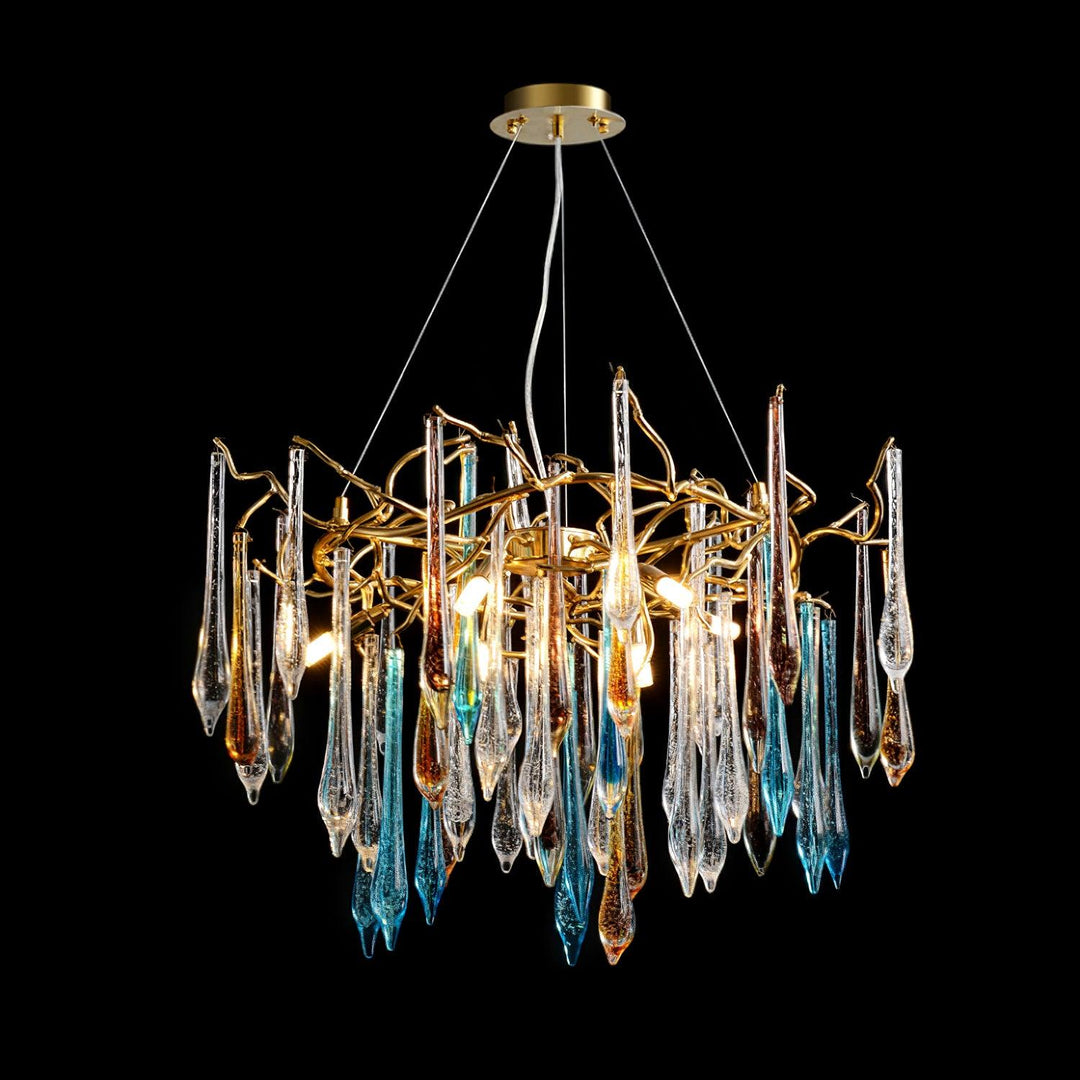 Gold Round Teardrop Chandelier - Vakkerlight