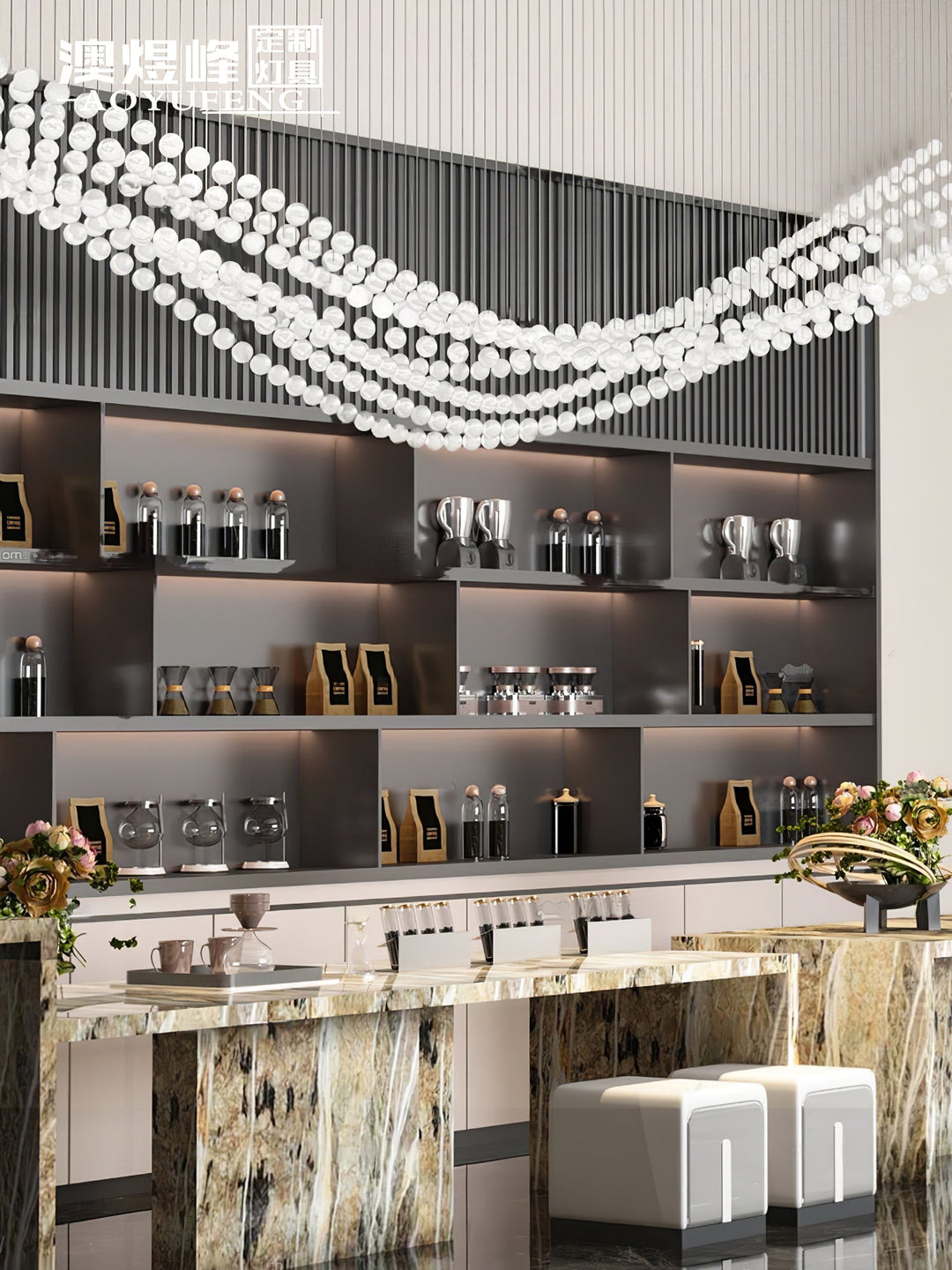 Pearl Necklace Balls Chandelier - Vakkerlight