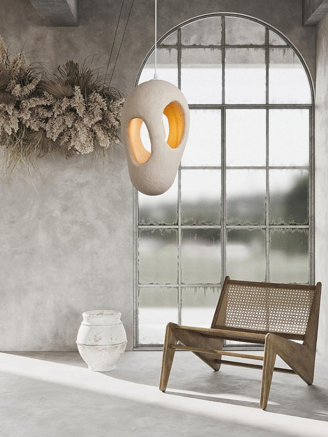 Hand - Built White Pendant Lamp - Vakkerlight