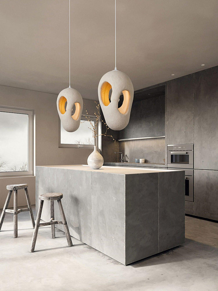 Hand - Built White Pendant Lamp - Vakkerlight