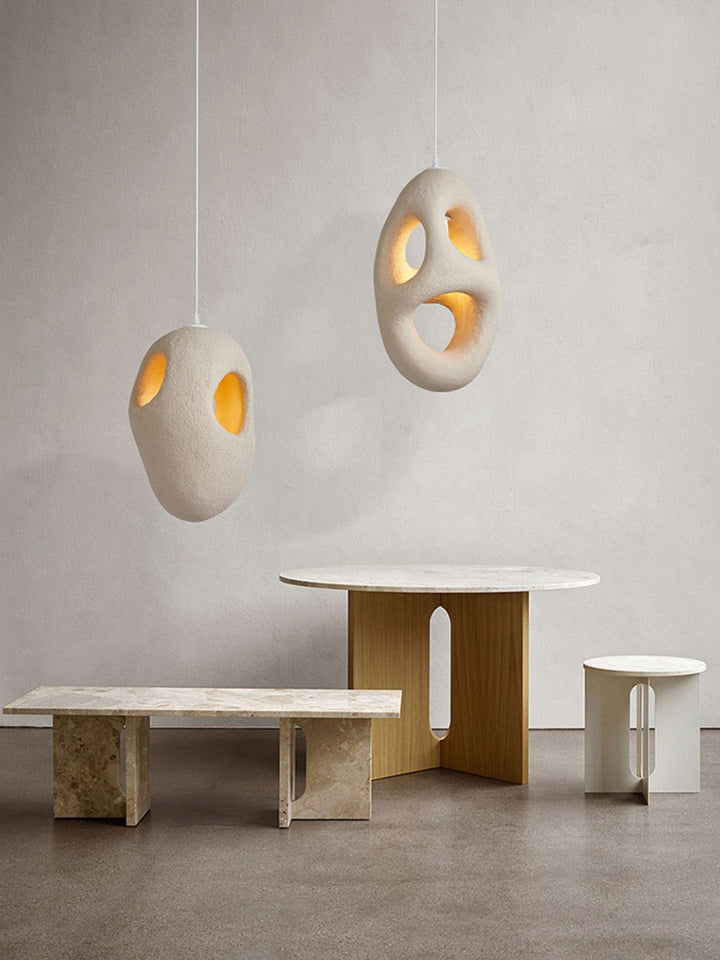 Hand - Built White Pendant Lamp - Vakkerlight