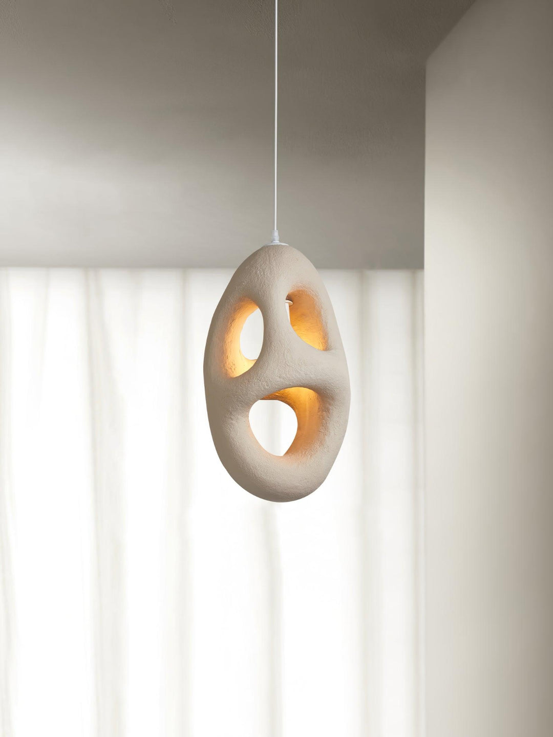 Hand - Built White Pendant Lamp - Vakkerlight