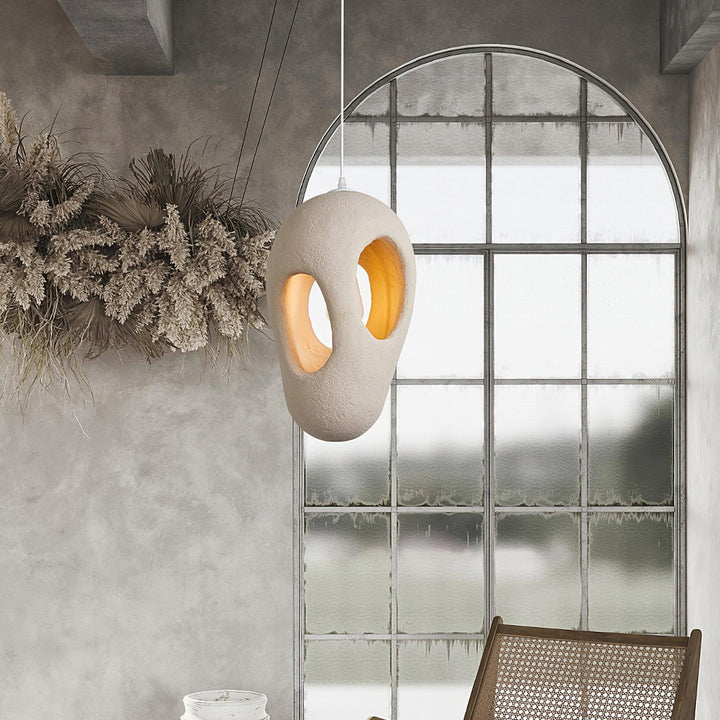 Hand - Built White Pendant Lamp - Vakkerlight