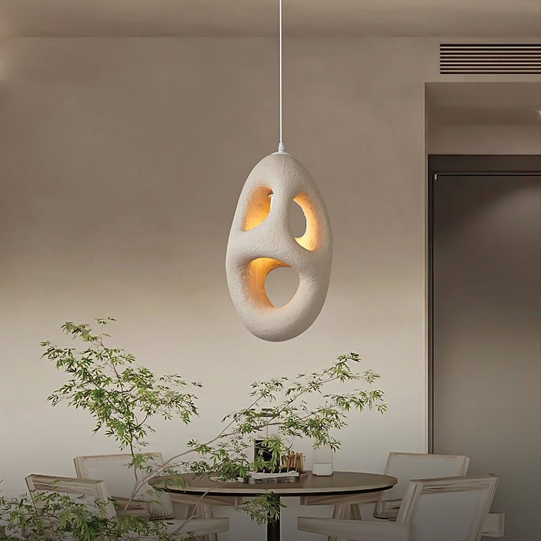 Hand - Built White Pendant Lamp - Vakkerlight
