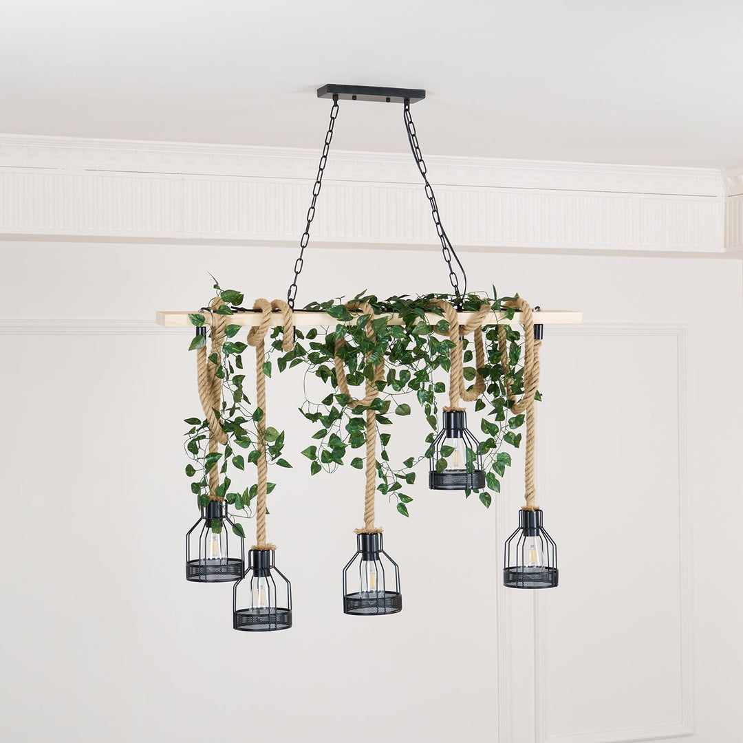 Hemp Rope Industrial Grenade Chandelier - Vakkerlight