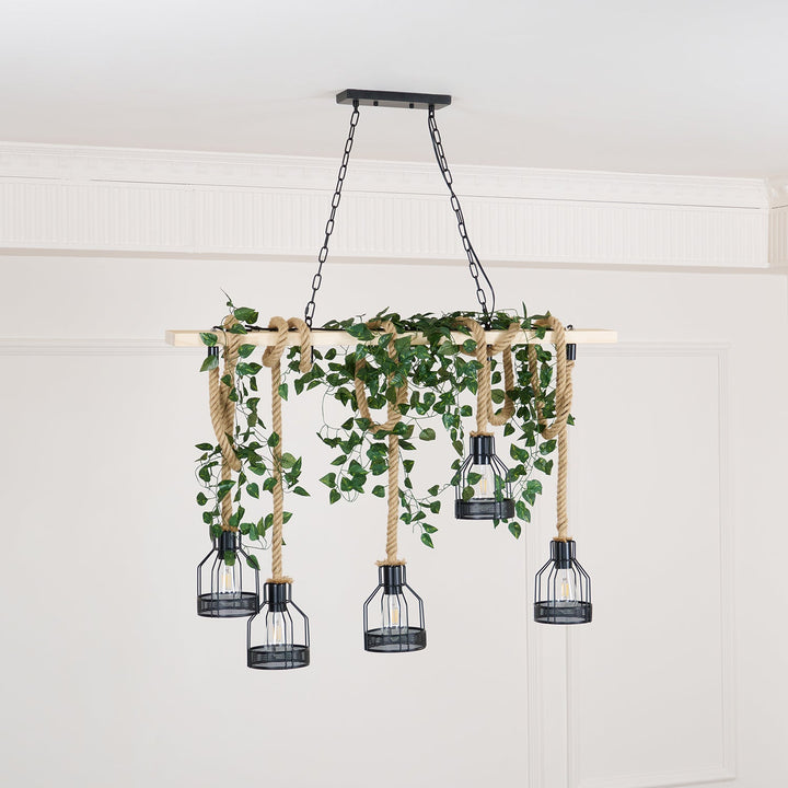 Hemp Rope Industrial Grenade Chandelier - Vakkerlight