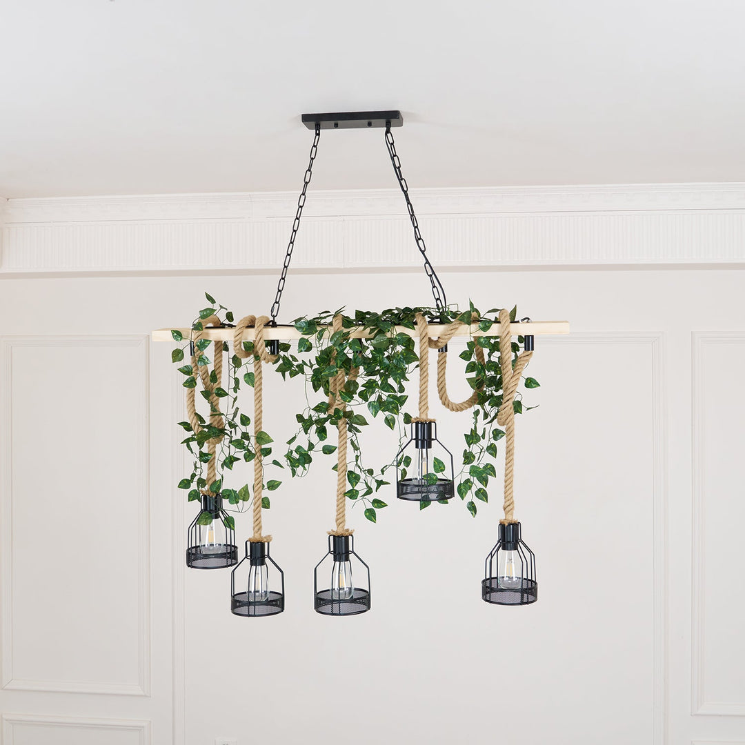 Hemp Rope Industrial Grenade Chandelier - Vakkerlight